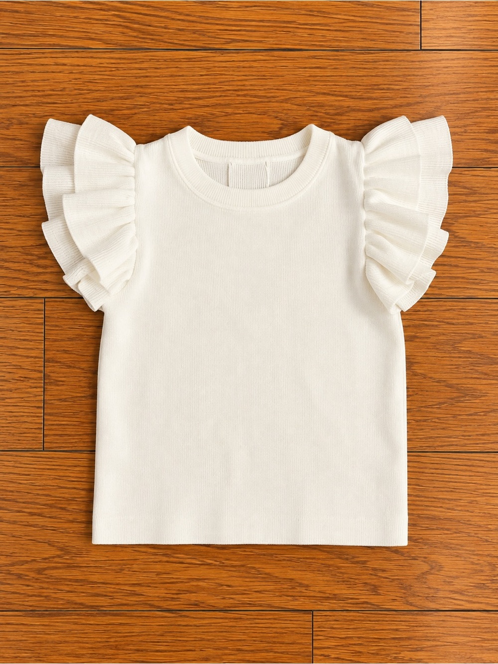 Katie J NYC Cream Ruffle Sleeve Knit Top (runs small) grab the skirt
